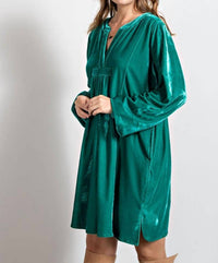 Easel - Rush Of Velvet Tunic Mini Dress