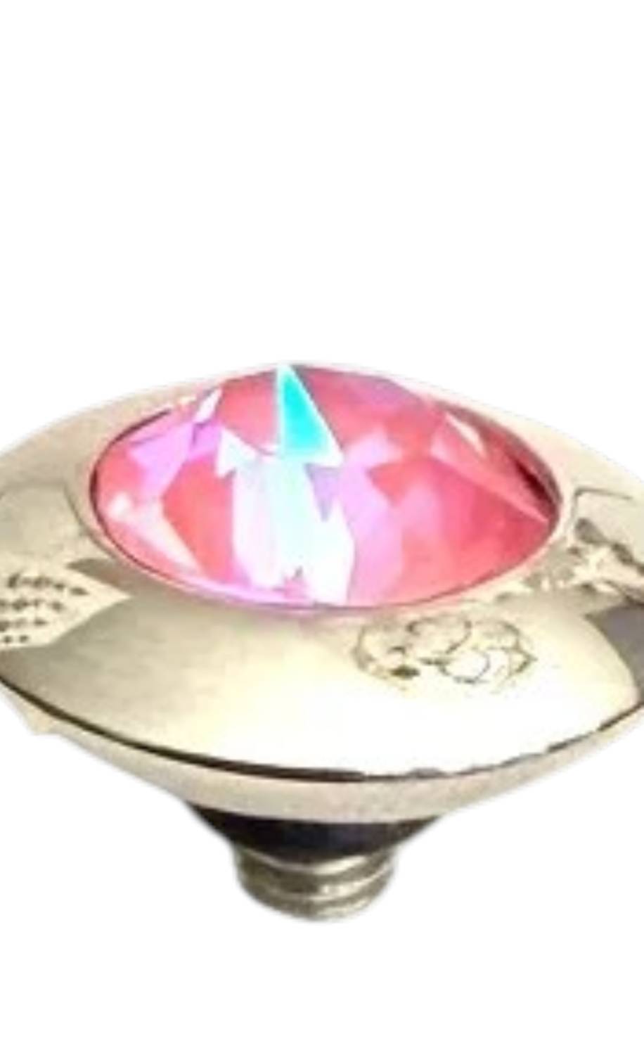 Qudo Women's Tondo 11mm Jewelry Topper in dahlia ignite silver - women's jewelry - detail view