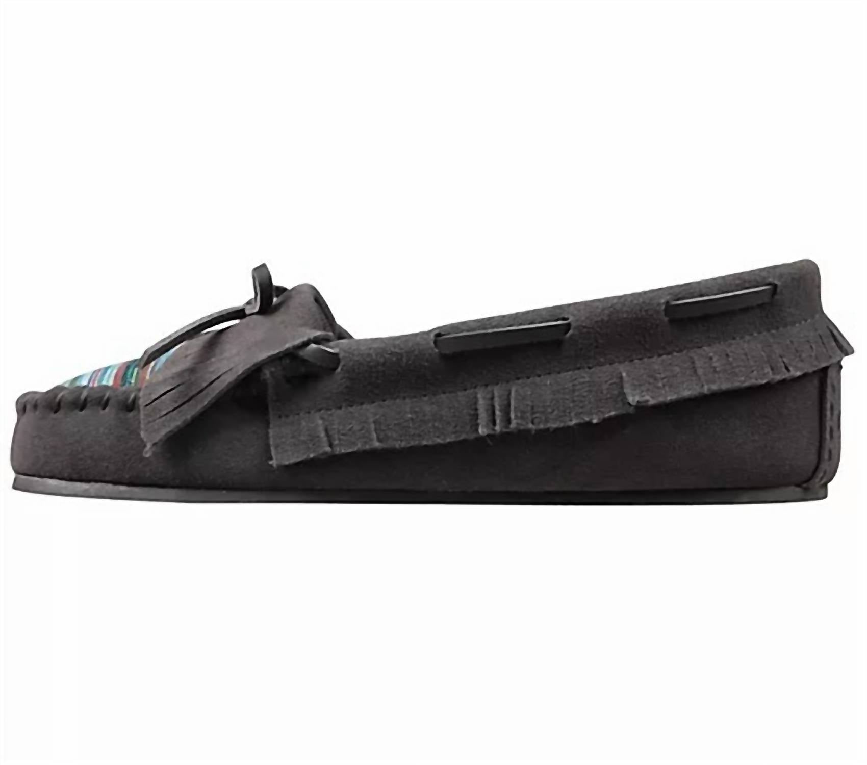 Lamo Women's Alita Slip-on Moccasins in charcoal multi - women's shoe - detail view