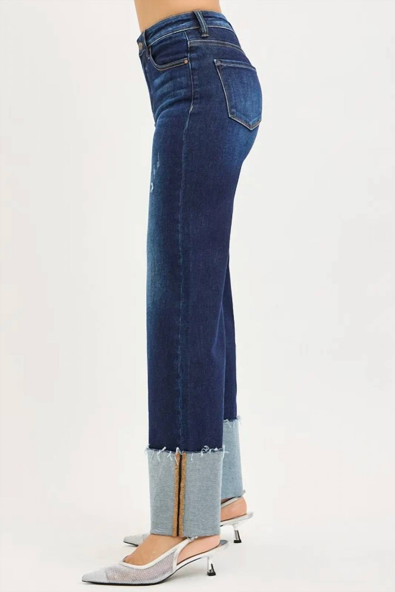 Risen - High Rise Wide Cuff Jeans