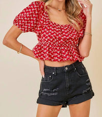Day + Moon - Ruffle Lace Top