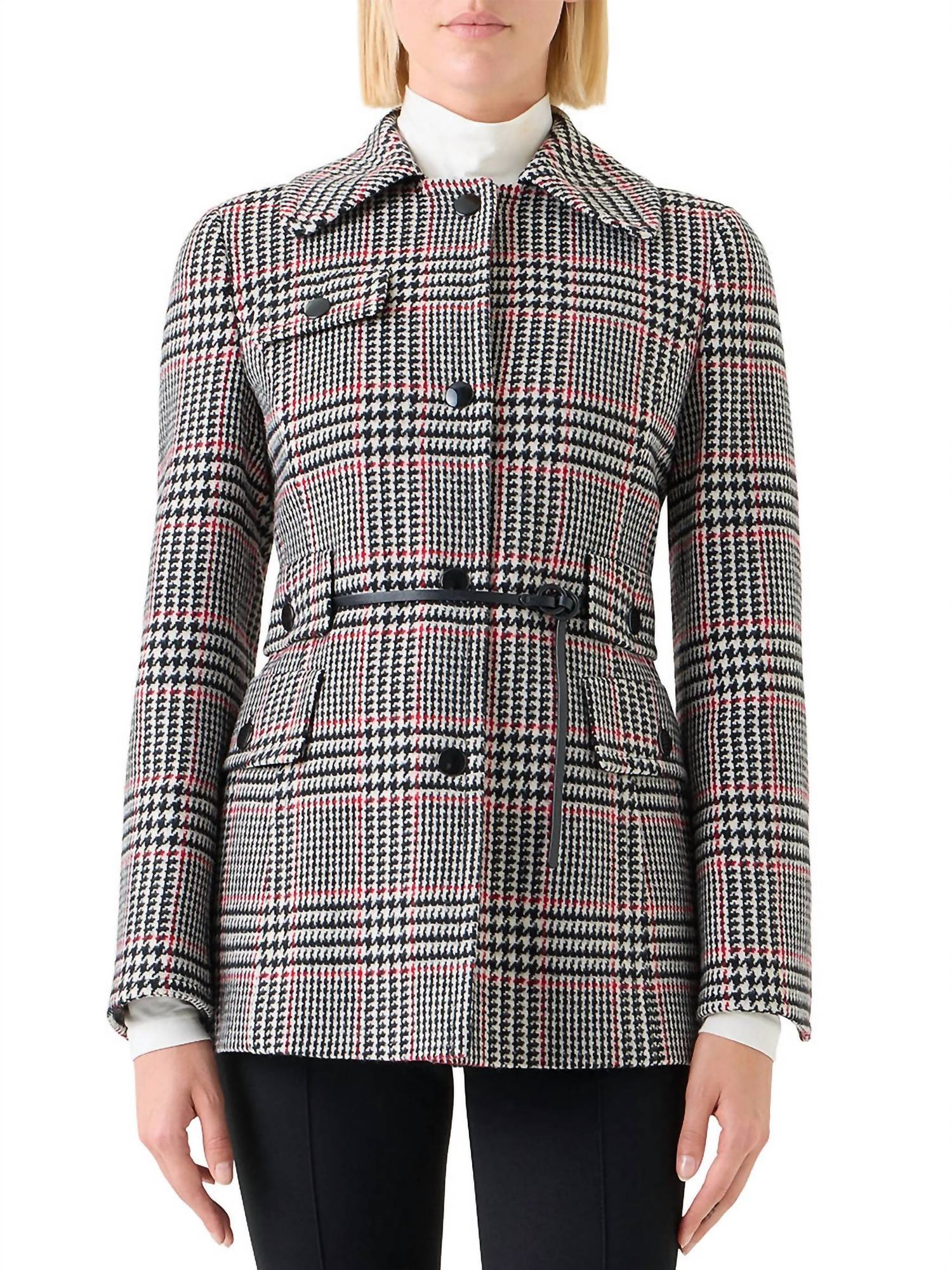 Akris Punto - Women's Belted Plaid Jacket
