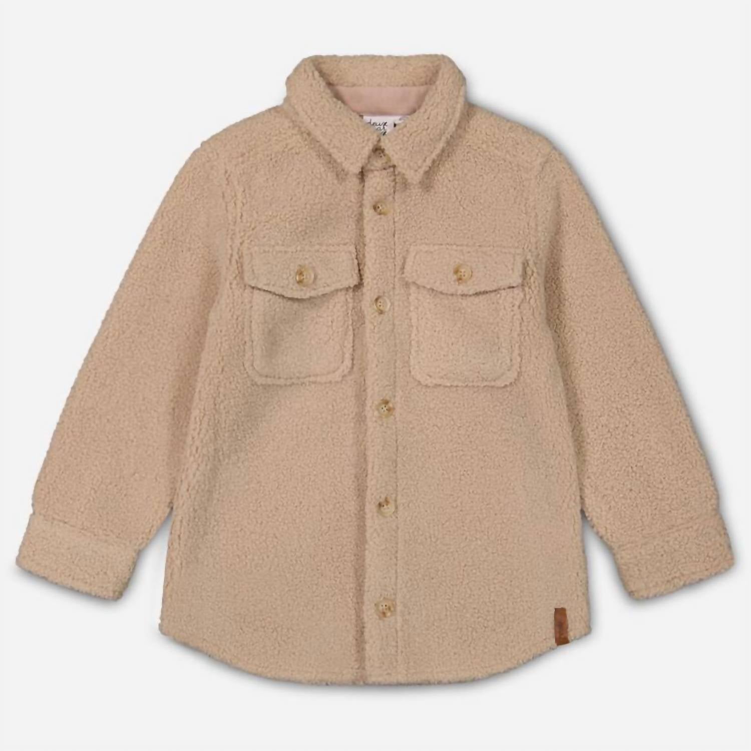 Deux Par Deux - Kids' Flap Pocket Sherpa Shacket
