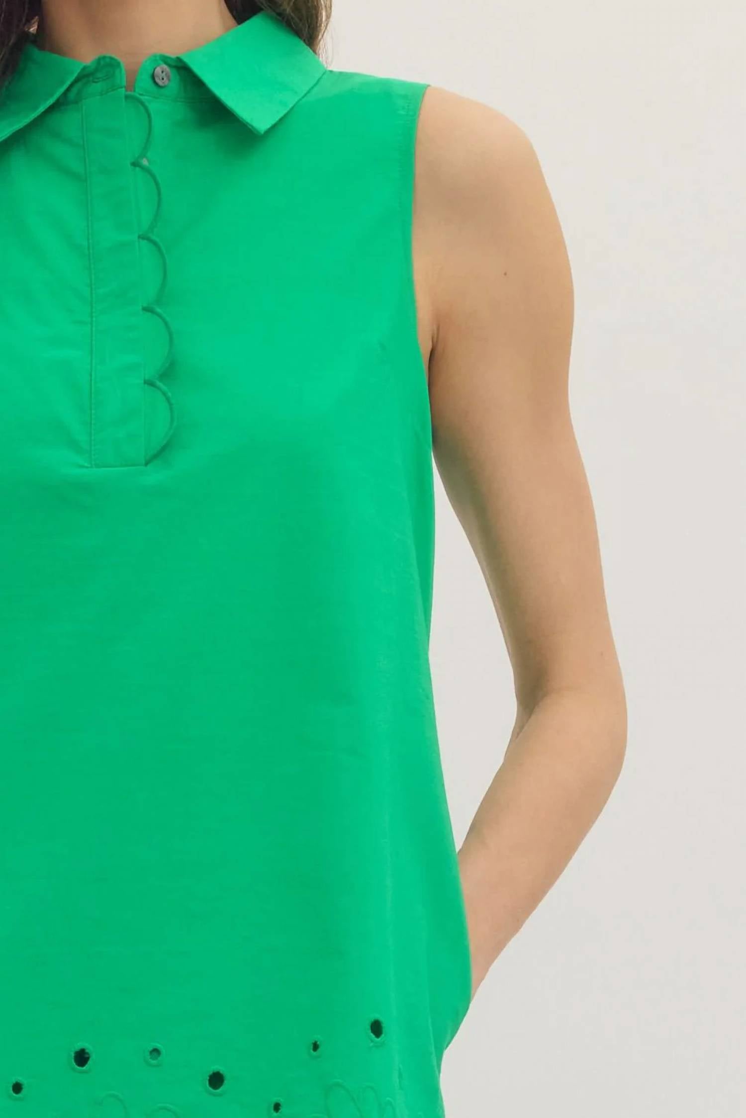 Entro - Sleeveless Eyelet Mini Dress