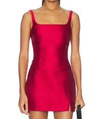 Amanda Uprichard Jacksonville Tank Top in scarlet - women's tank top