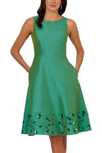 Adrianna Papell - Wide Shoulder Straps A-line Gown Dress