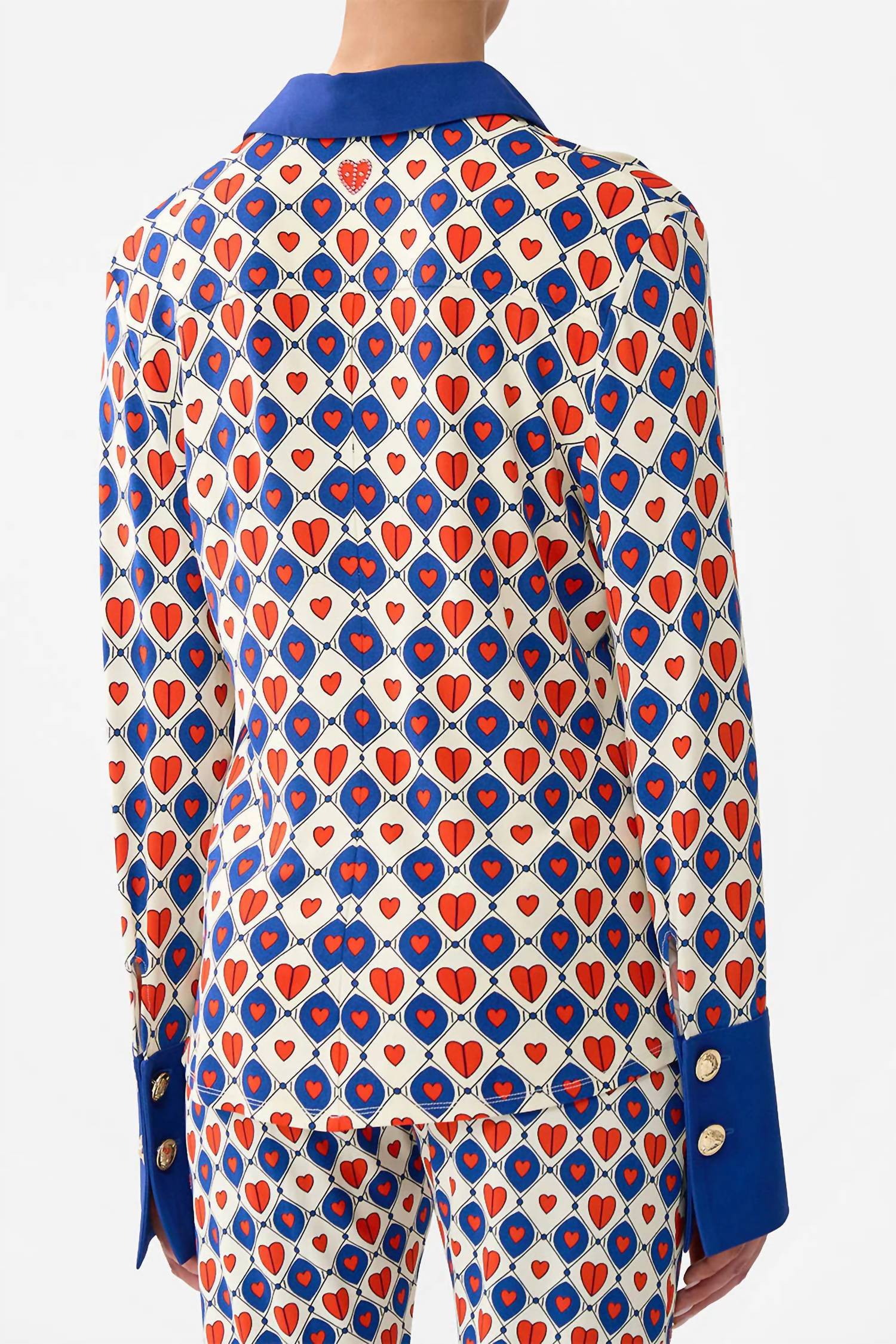Camilla Fitted Jersey Shirt in rinse and roar - women's shirt - detail view