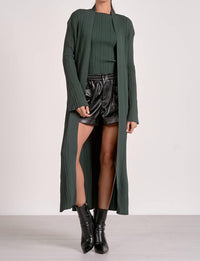 ELAN Long Sweater Cardigan in pine - women's cardigan