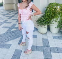 Le Lis - Halle Floral Shoulder Smocked Top