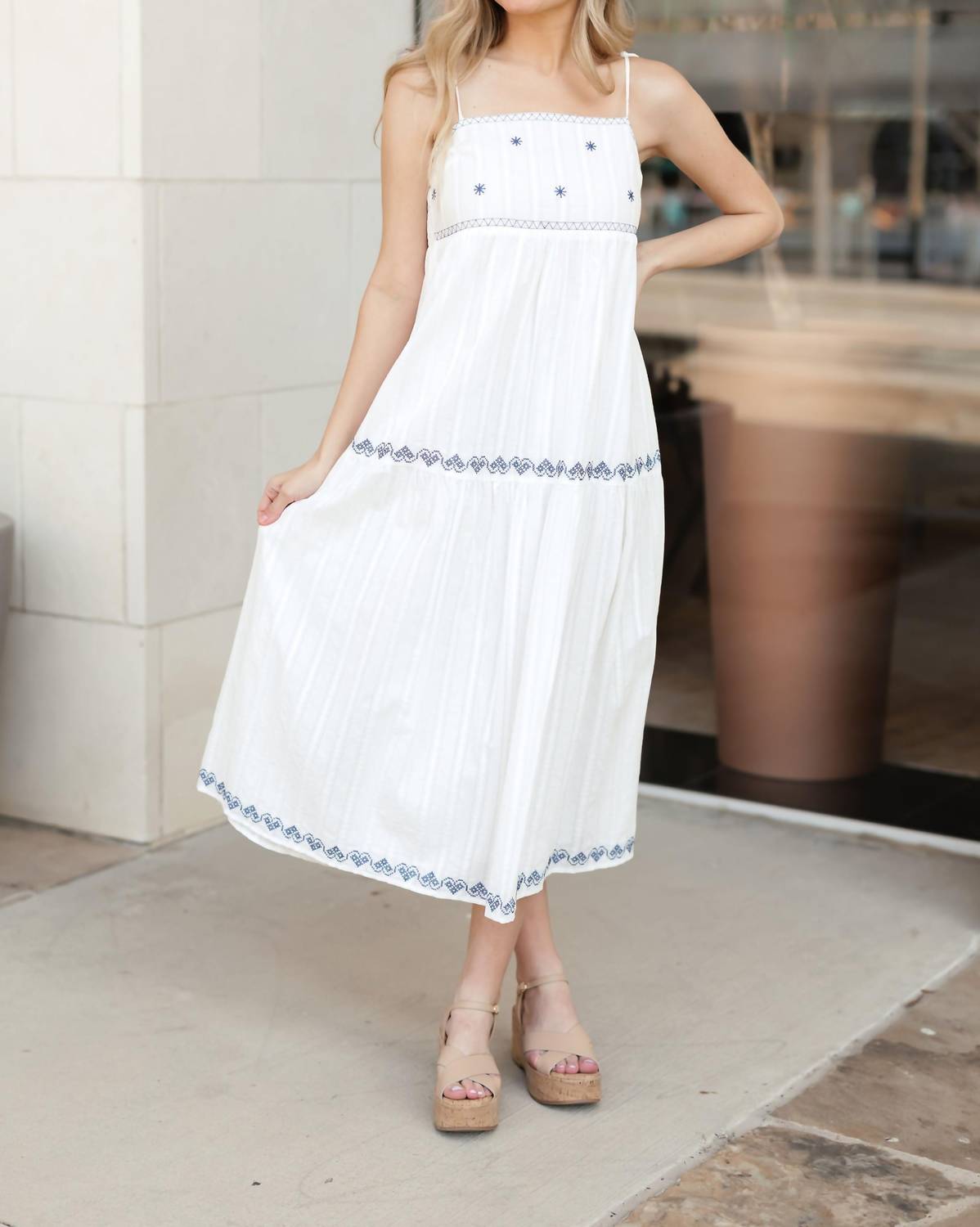 Creamon Celeste Midi Dress in white - women's dress