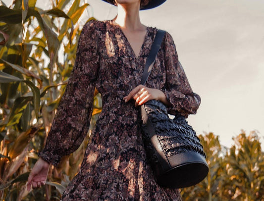 Per Lei New York - Women's Emery Woven Leather Shoulder Bag