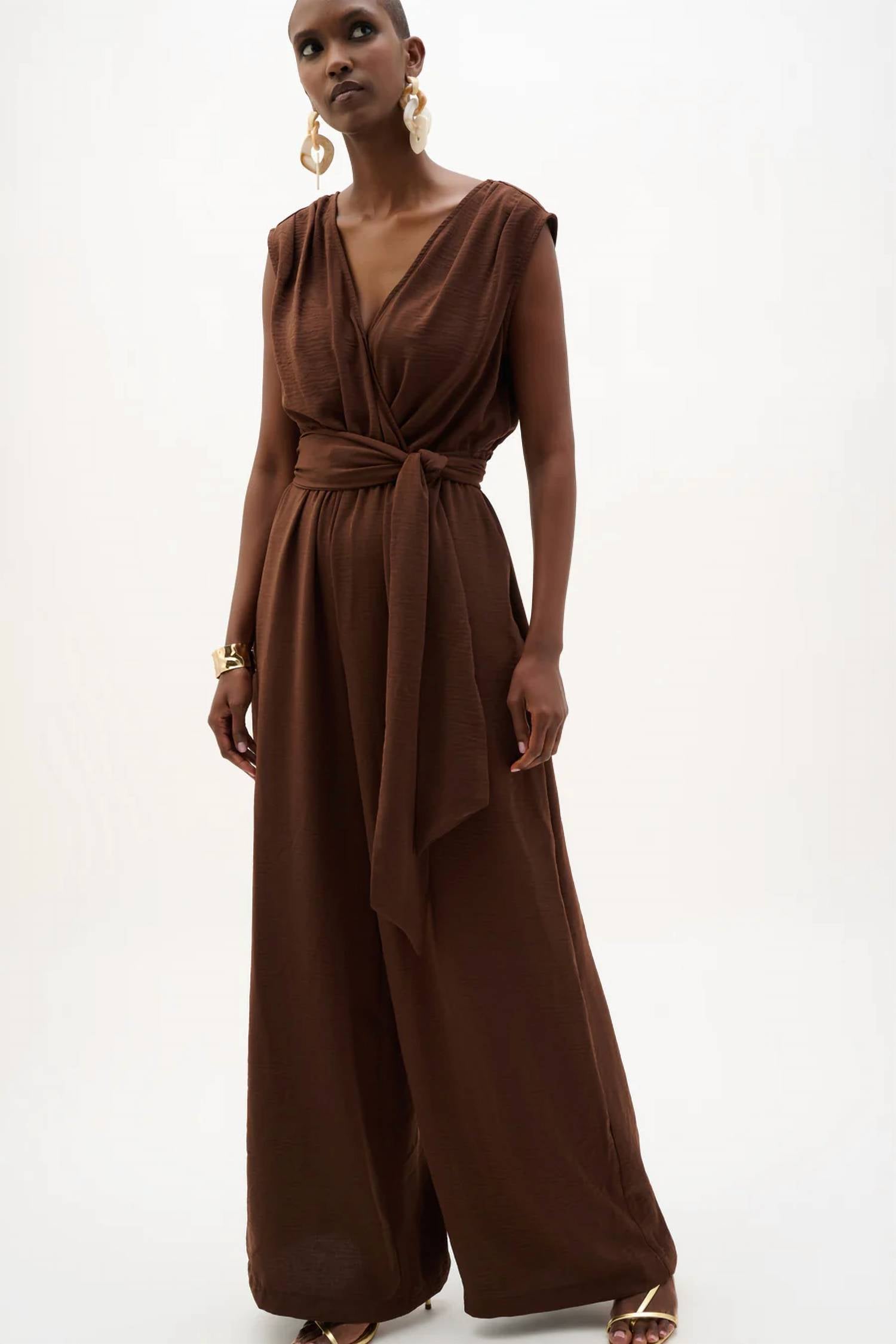 Joseph Ribkoff - Woven Gauze Wide Leg Pull On Jumpsuit