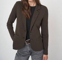 REPEAT cashmere Lady's Knit Blazer in dark brown - women's jacket - view 4