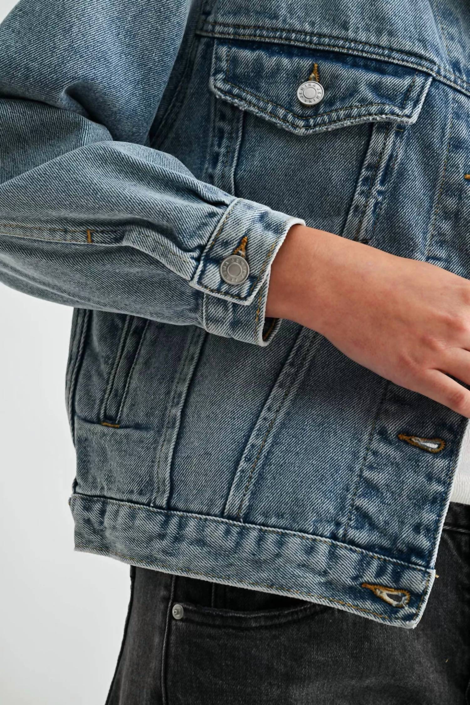 Jemina Relaxed Denim Jacket in light wash - women's jacket - alternate view
