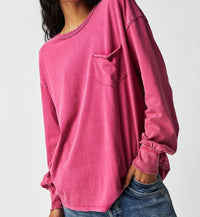 Free People Fade Into You Longsleeve in vivacious - women's long sleeve top