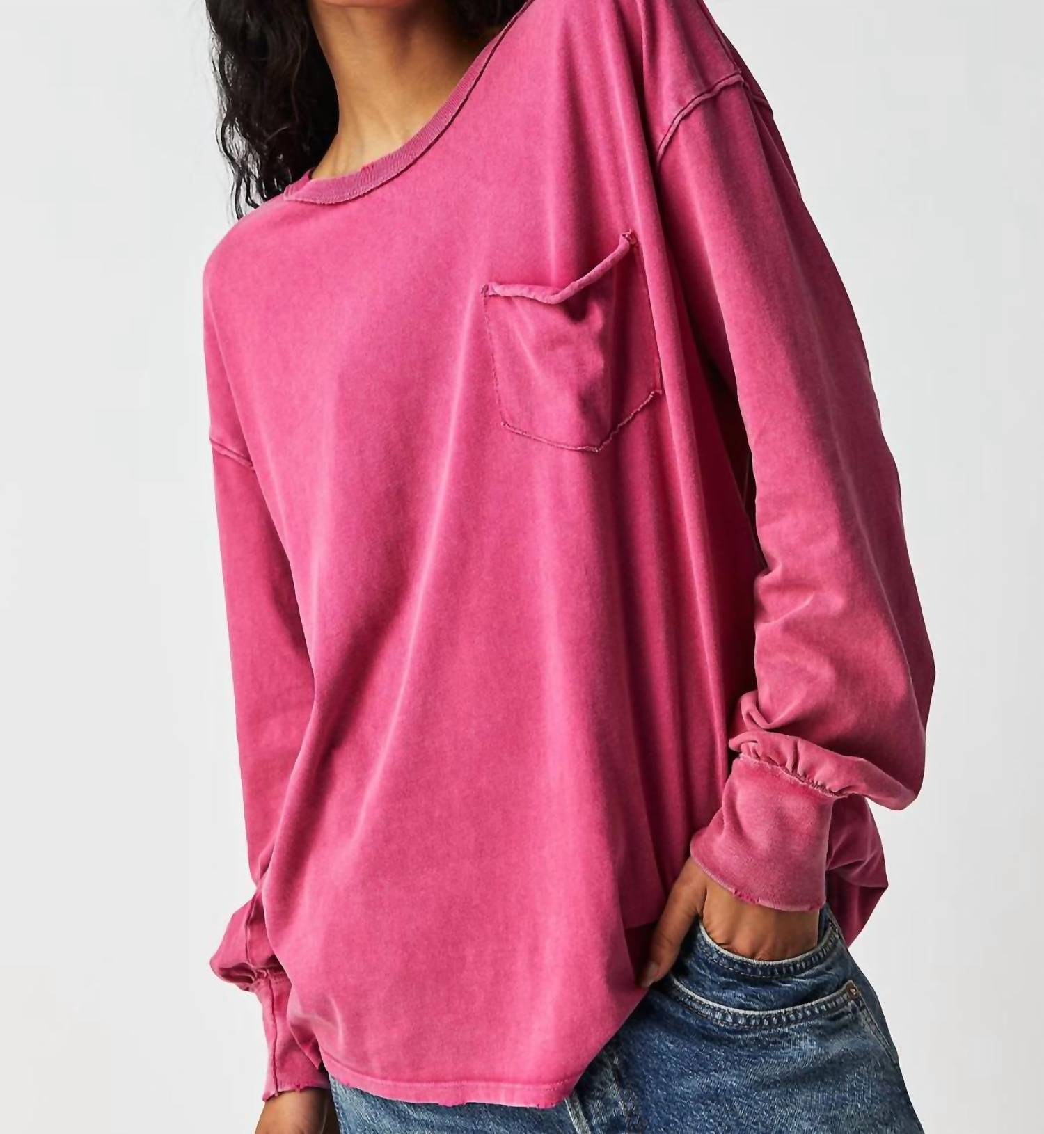 Free People Fade Into You Longsleeve in vivacious - women's long sleeve top