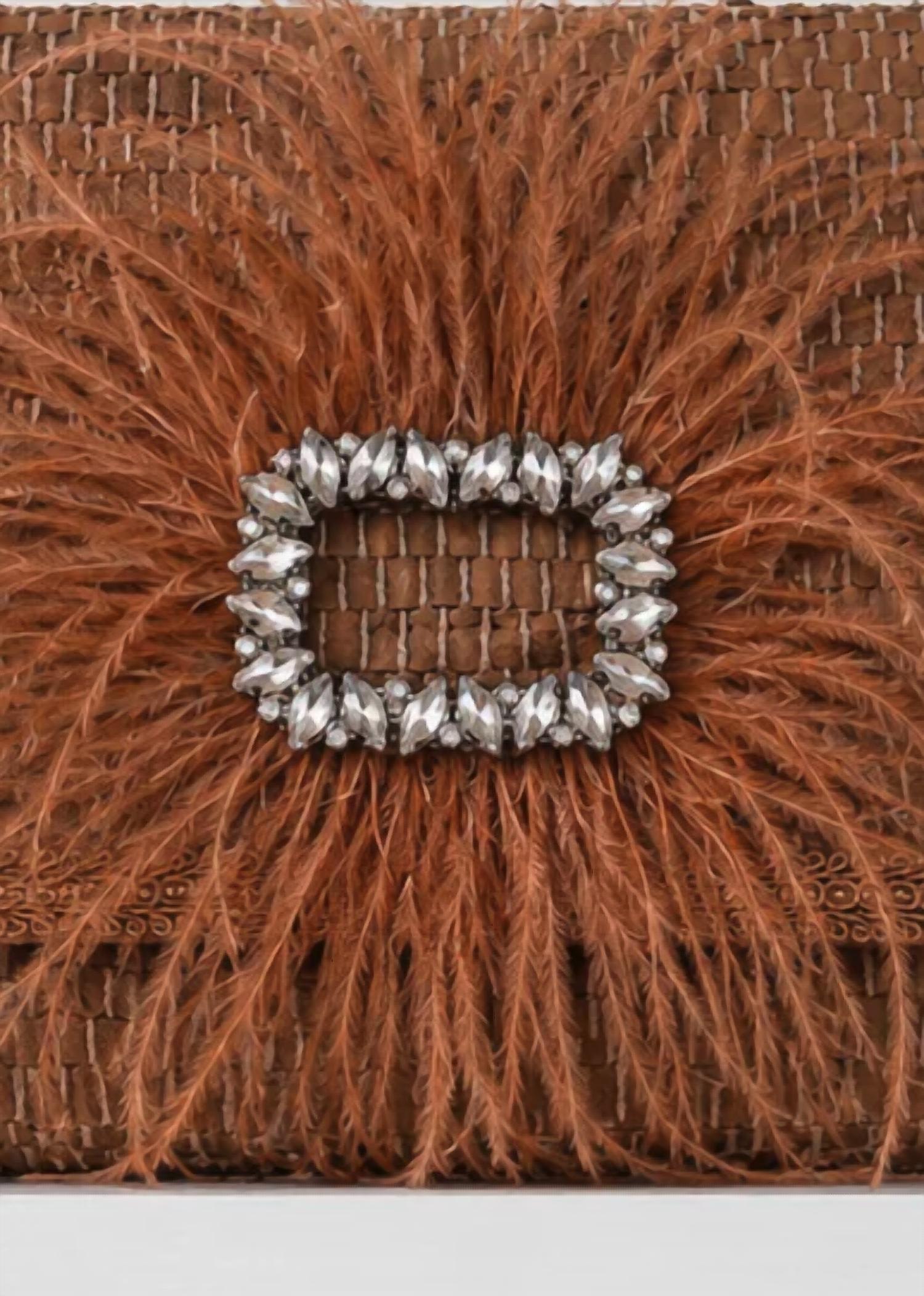 Elektra'S Workshop - Women's Ostrich Feather Shoulder Bag