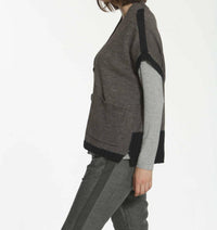 Label+Thread - Women's Boxy Slub Capelet Cardigan