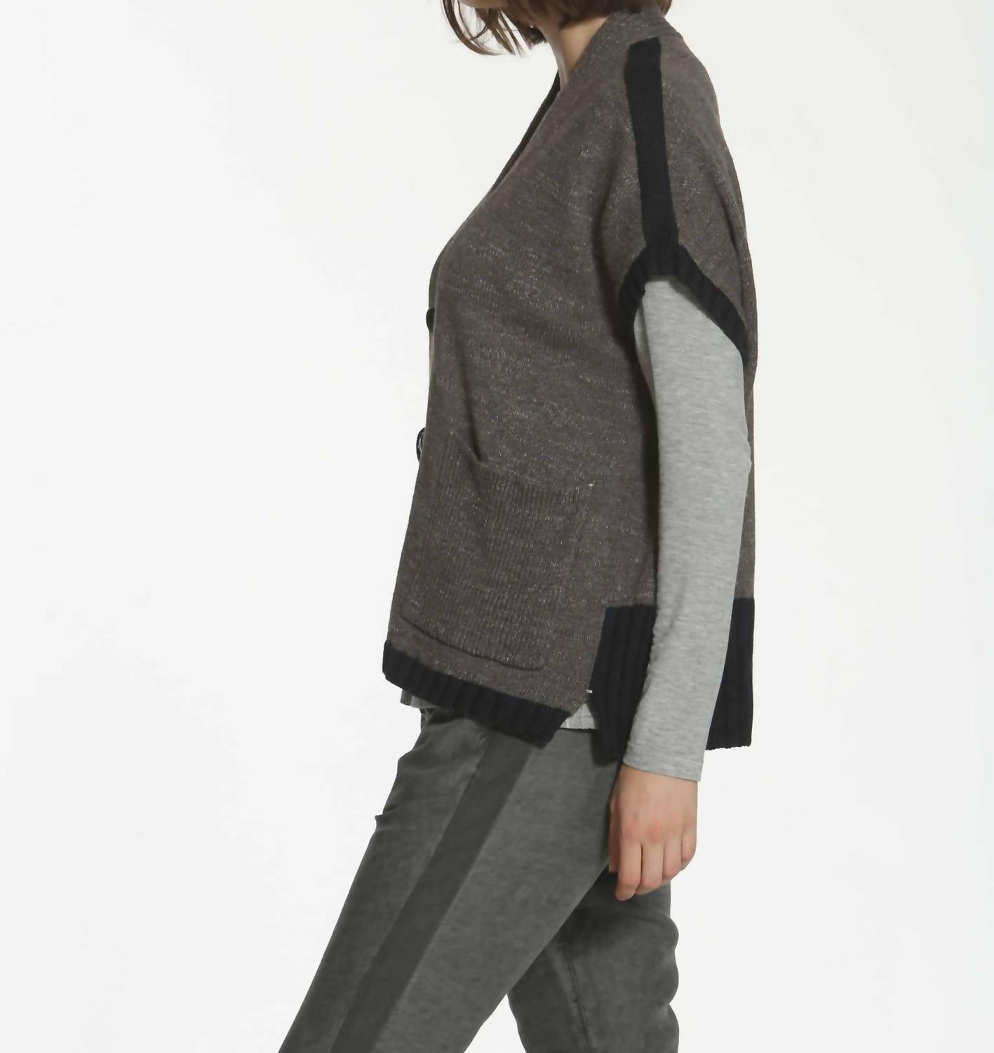 Label+Thread - Women's Boxy Slub Capelet Cardigan