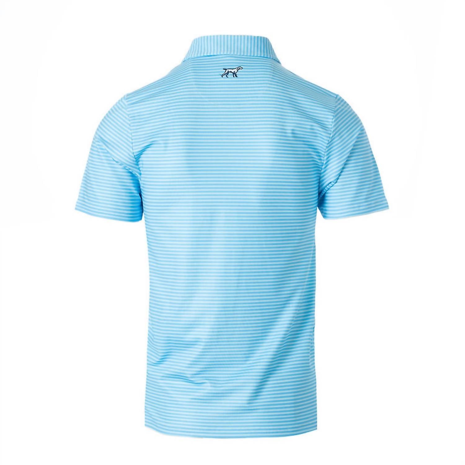 Fieldstone Boy's Signature Performance Polo Top in baby blue - kids' t-shirt - detail view
