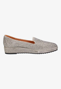 L'amour Des Pieds Women's Correze Embellished Loafer in pewter - women's flats