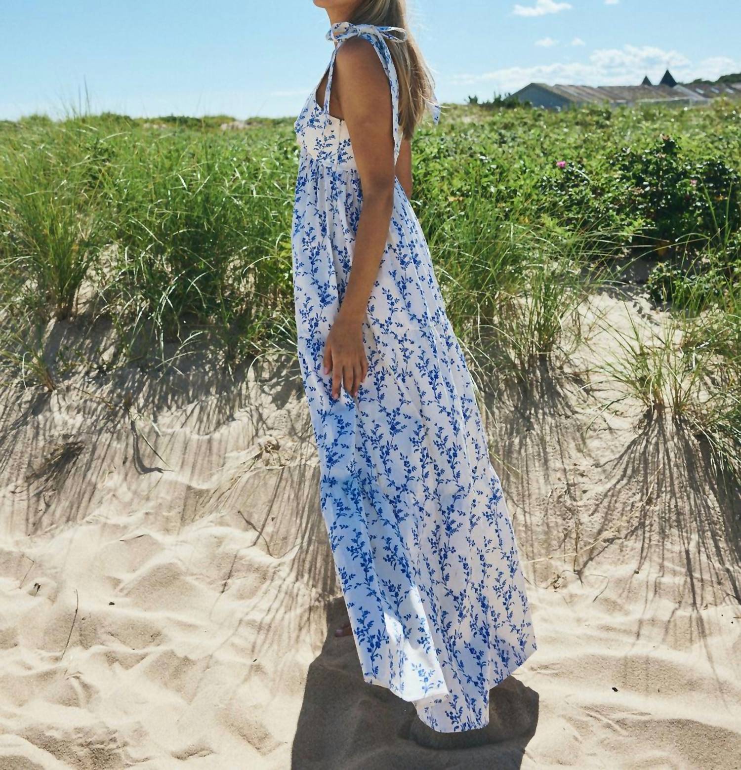 Louise New York Betsy Maxi Dress in white - women's dress - detail view