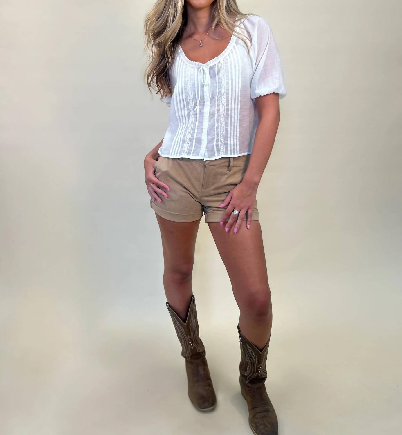 Dear John Denim - Women's Hampton Suede Cuffed Shorts