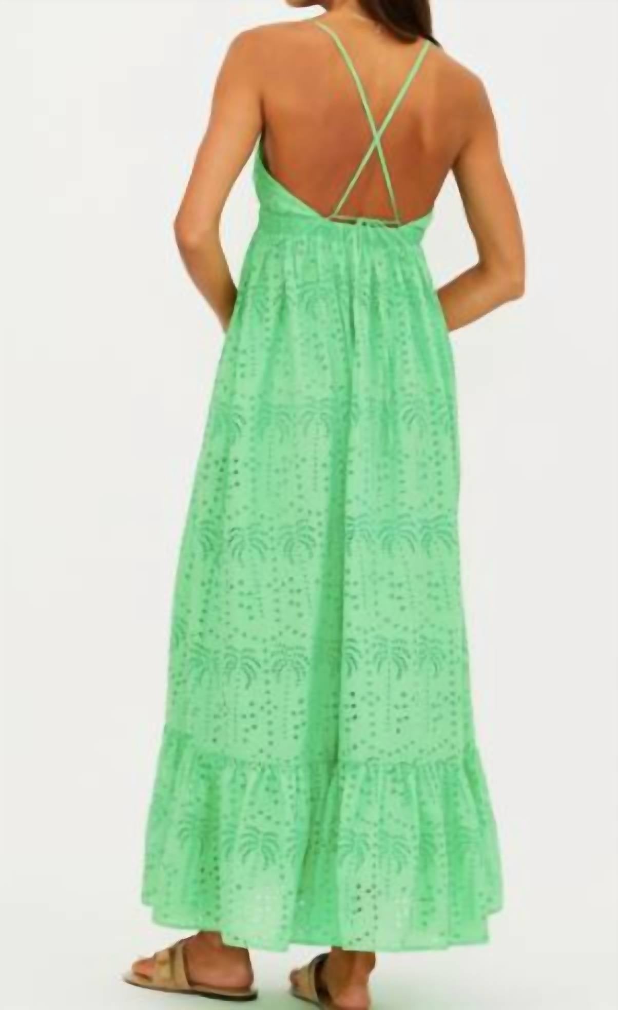 Beach Riot Ruthie Dress in palm eyelet - women's dress - detail view