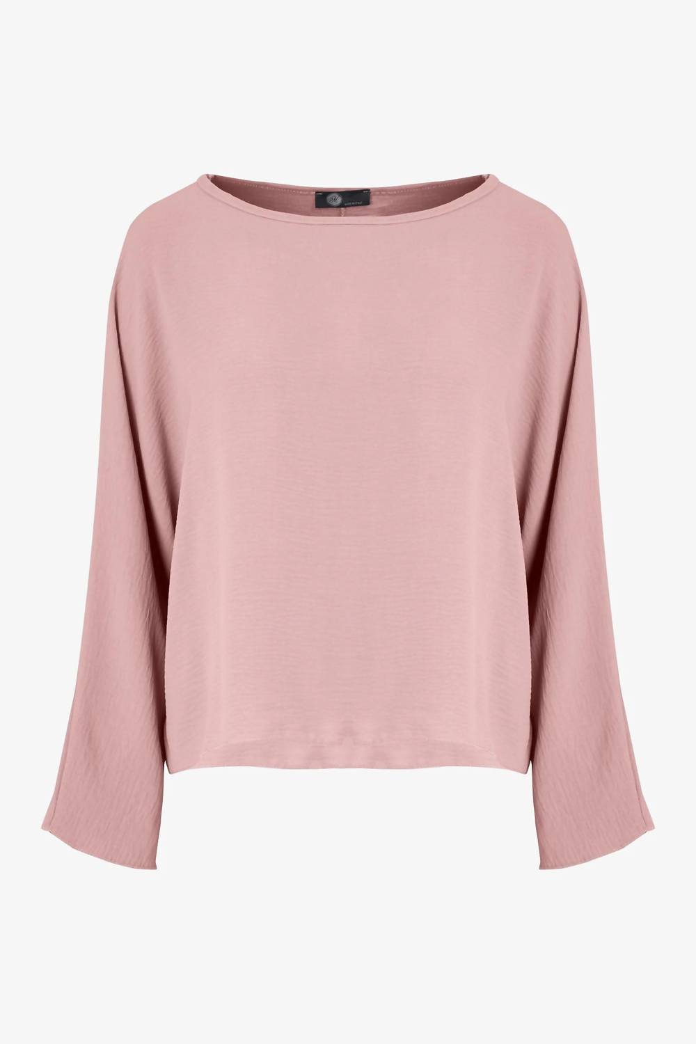 M Made In Italy - Women's Boatneck Long Sleeve Woven Blouse