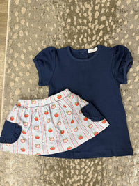 Baby Loren - Girl's Apple Skort Pima Set