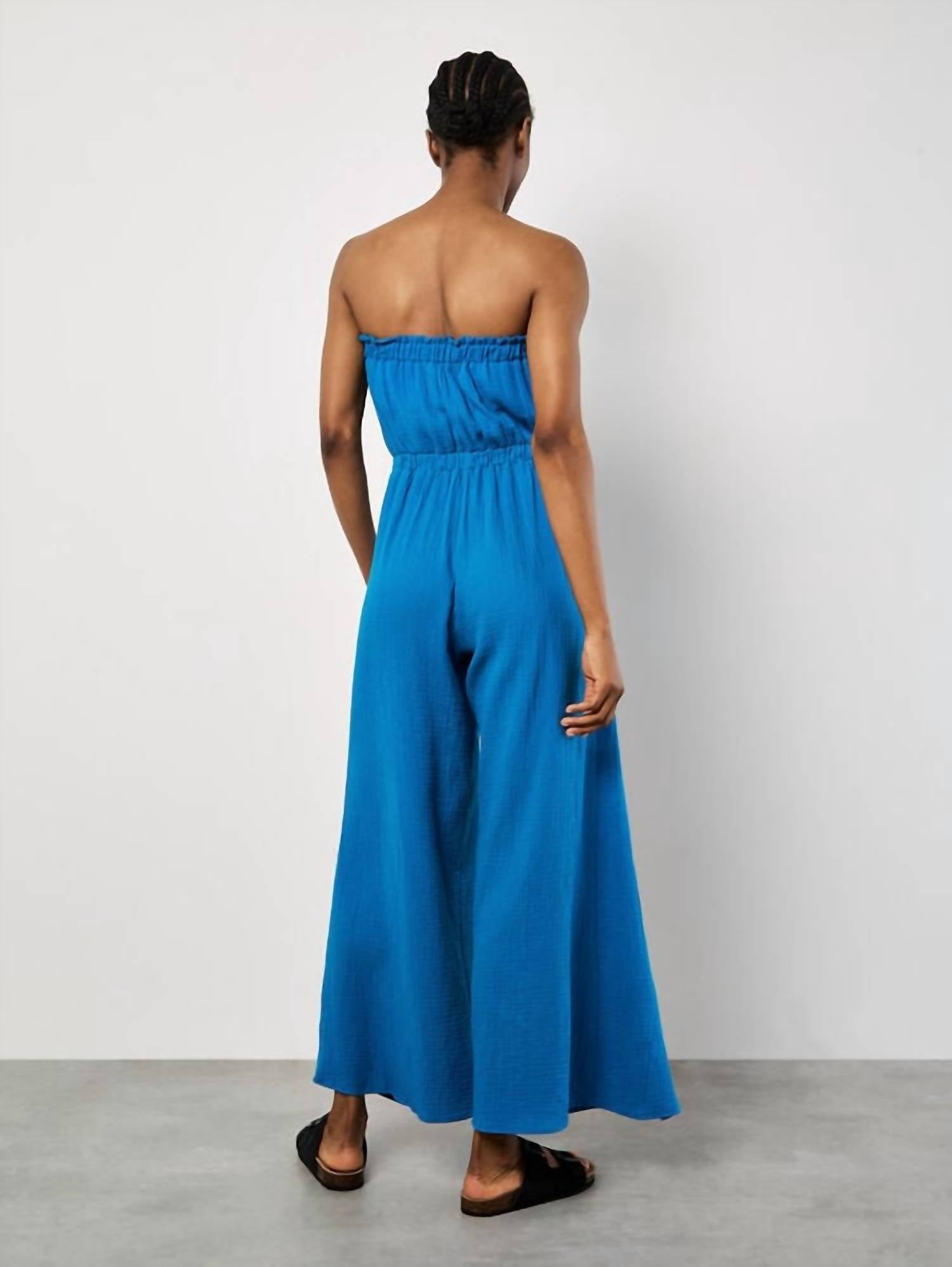 Apricot - Cotton Wrap Bandeau Jumpsuit
