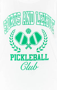 Show Me Your Mumu Pickleball Club Graphic Airport Tee in white - women's t-shirt - detail view