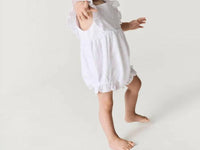 Posh Peanut - Girls Eyelet Ruffled Bubble Romper