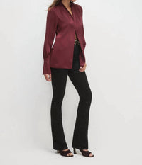 Favorite Daughter Izzy Silky Satin Top in vino - women's shirt - view 4
