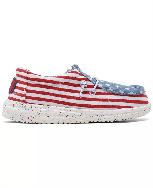 Hey Dude - Kid's Wally Patriotic Casual Moccasin Sneakers