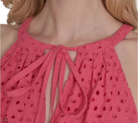 VINCE CAMUTO Tie-neck Sleeveless Tiered Dress in pink - women's dress - view 5