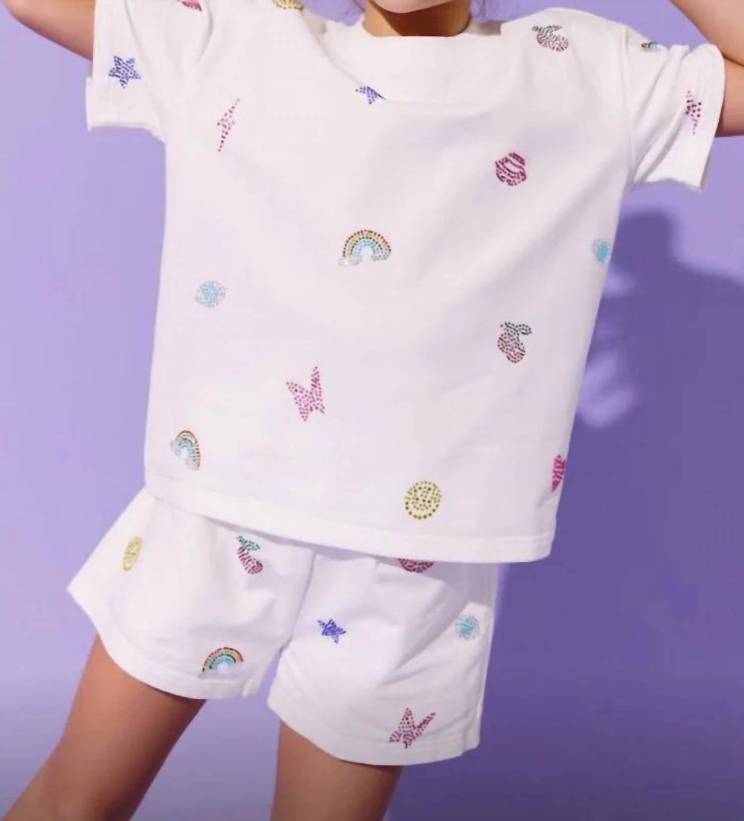 Lola + The Boys - Girl's Crystal Doodle Short Set
