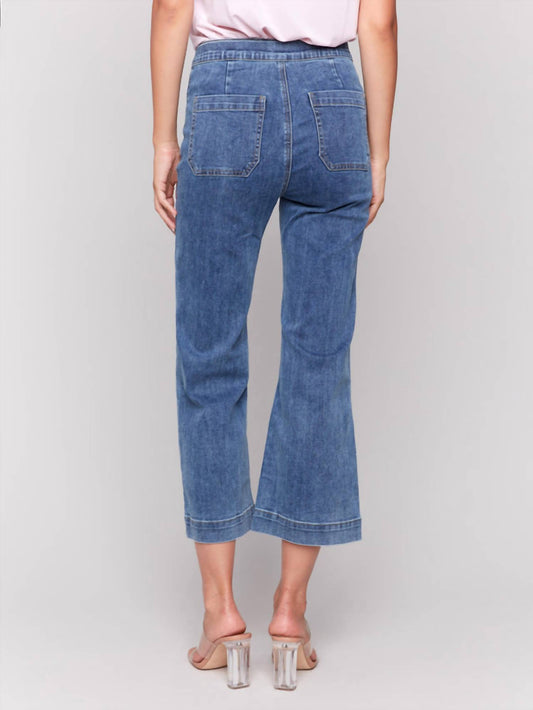 Charlie B - Cropped Pull-on Flare Jeans