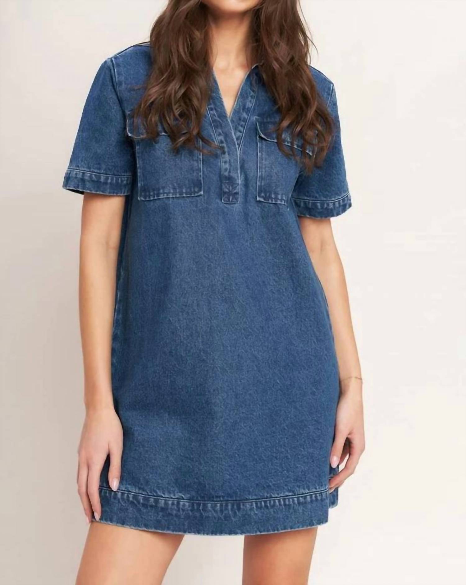 Flying Tomato - Canvas Denim Mini Dress