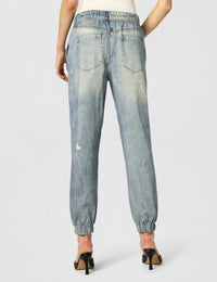 Blanknyc - French Terry Distressed Printed Denim Jogger
