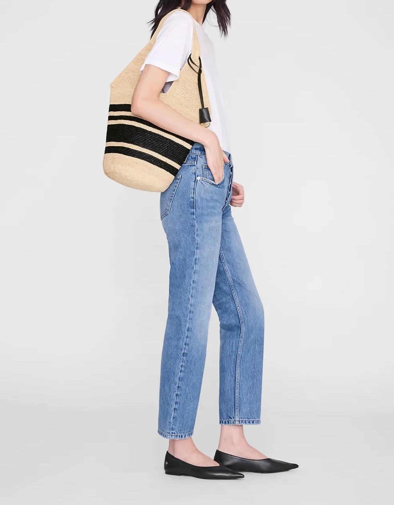Anine Bing - Women's Leah Striped Hobo Raphia Bag