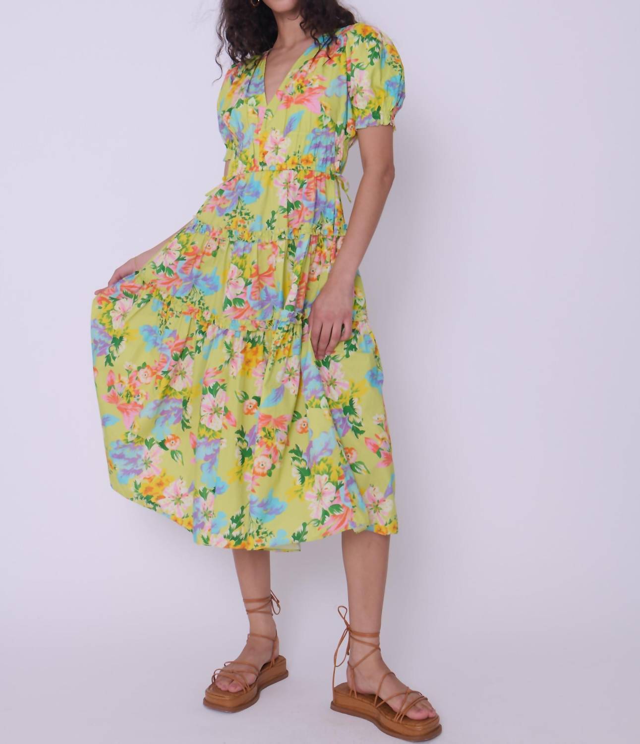 LOVE THE LABEL Sasha Midi Dress in mitzi floral print - women's dress