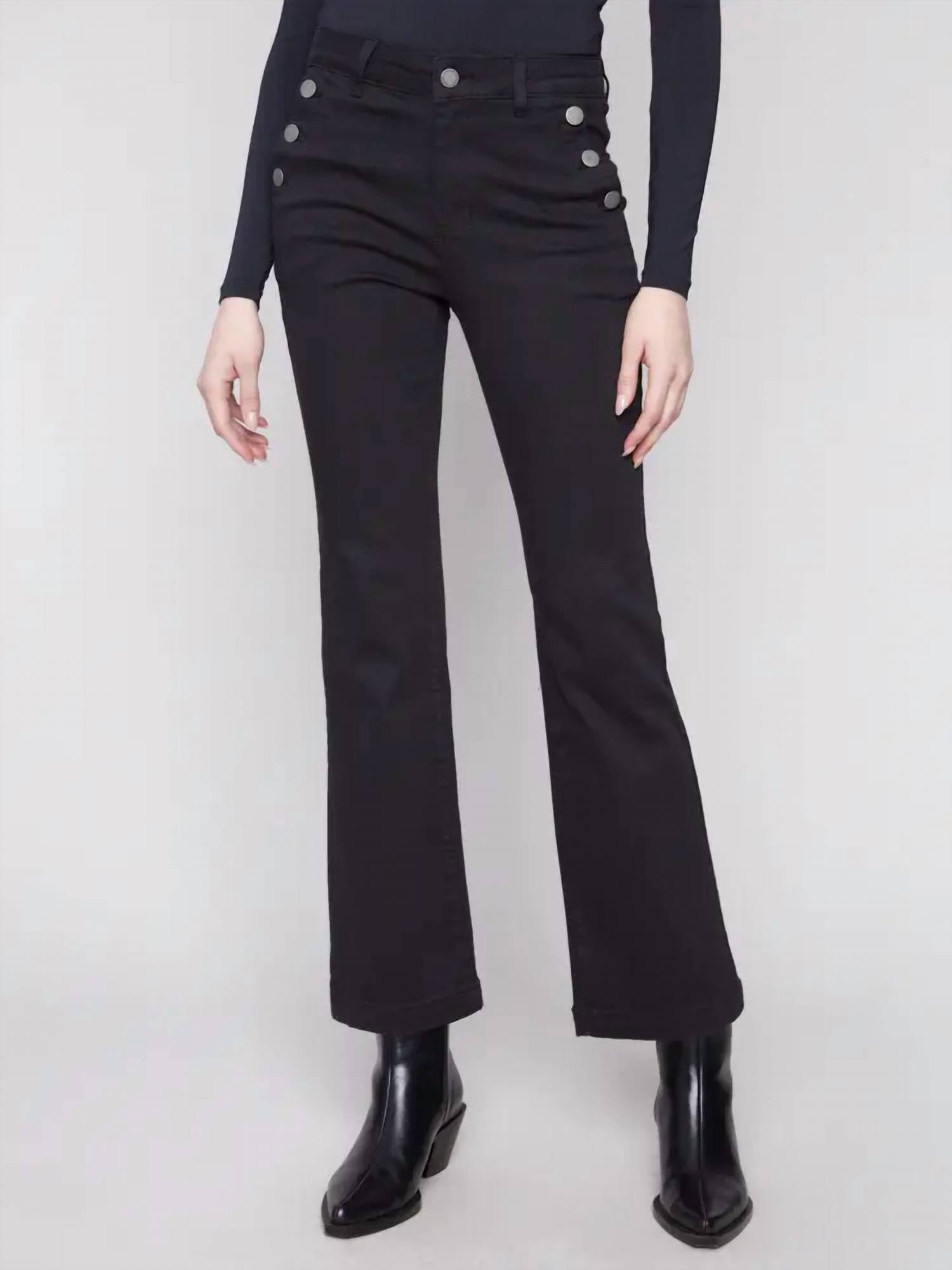 Charlie B - Flare Leg Button Pocket Pants