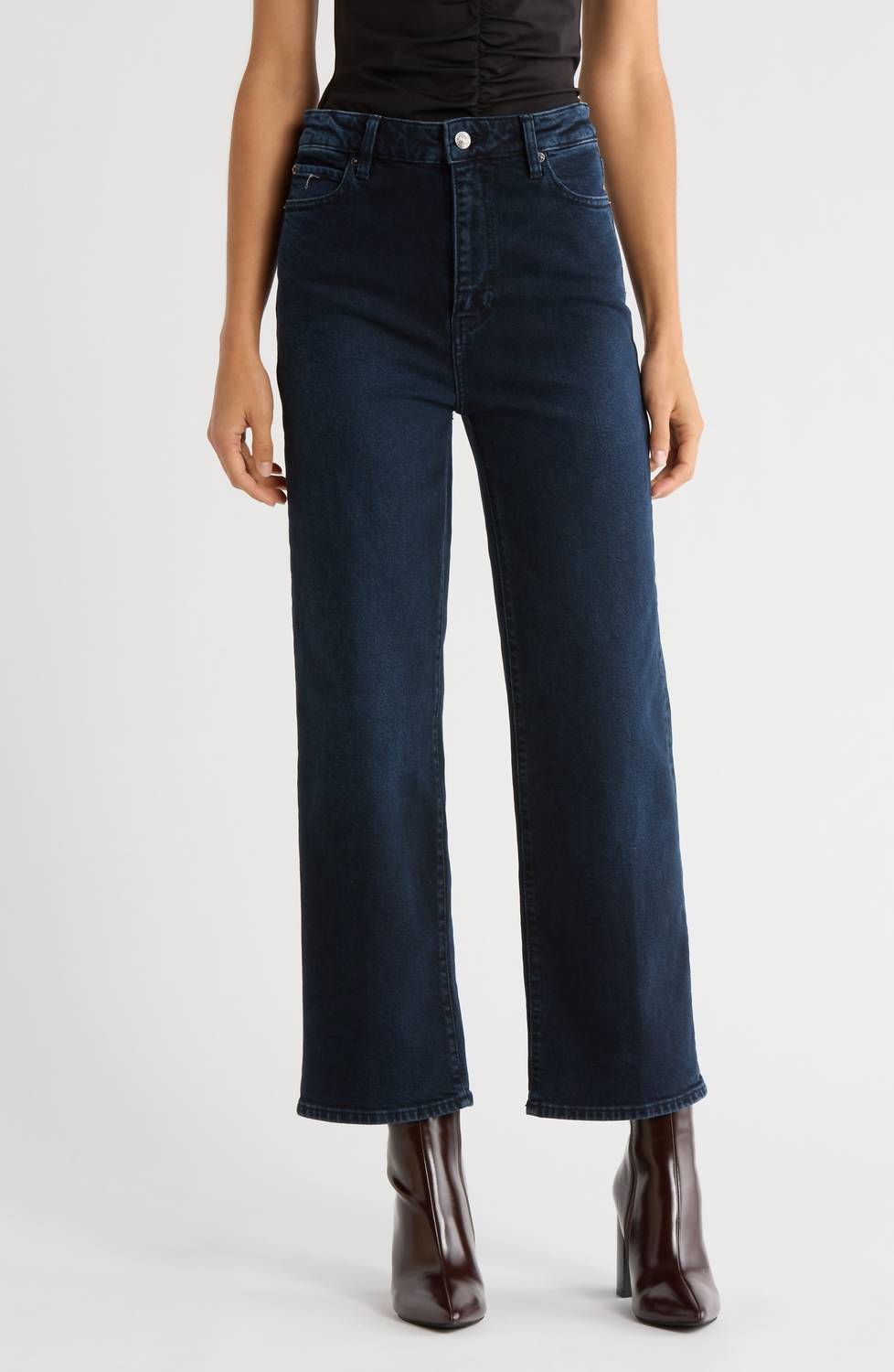 FRAME Wide High Waist Ankle Wide Leg Jeans in untold - women's jeans