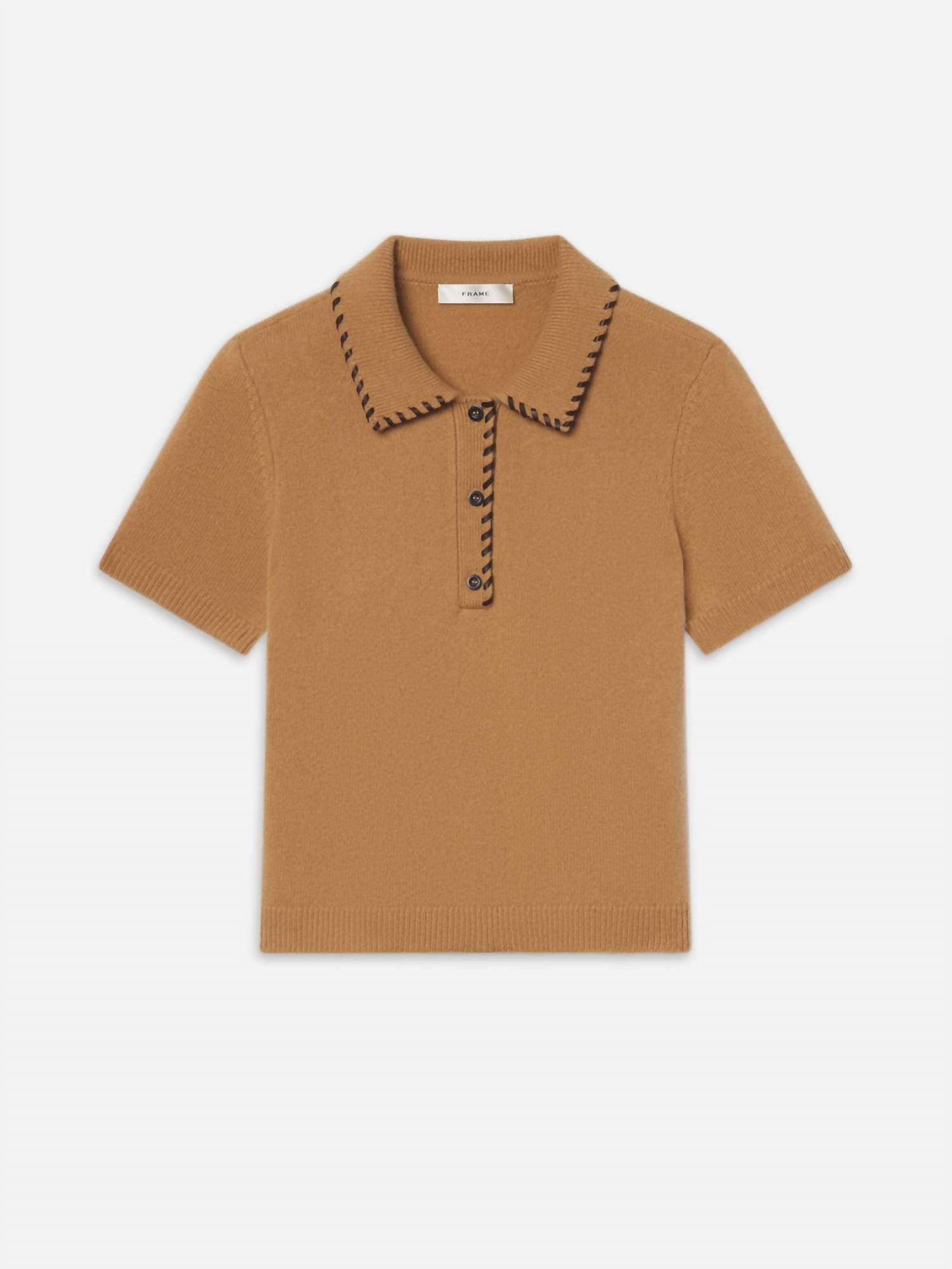 Frame - Leather Stitch Polo Shirt