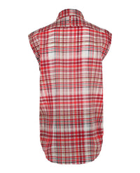 Salvatore Ferragamo - Men's Plaid Print Sleeveless Shirt