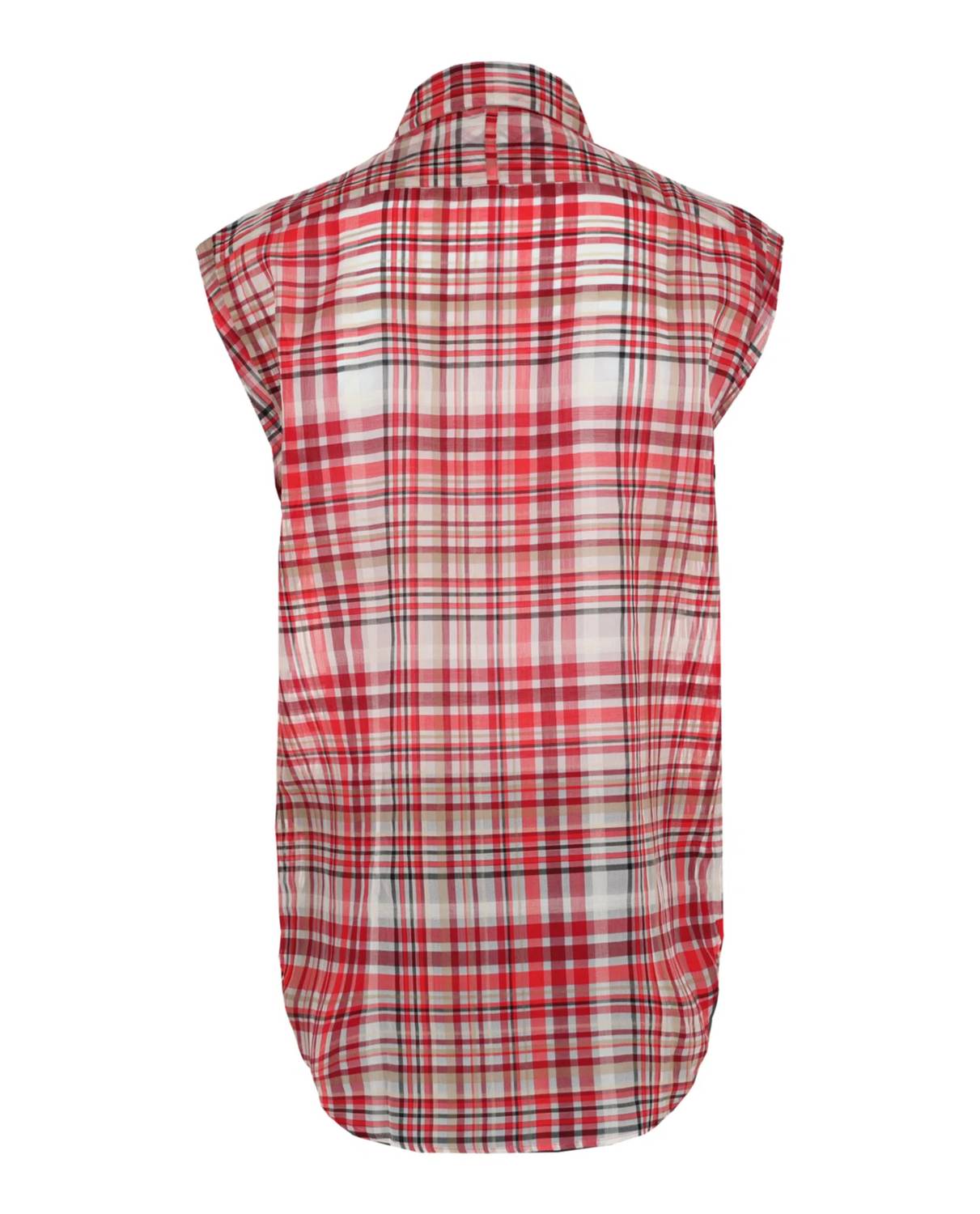 Salvatore Ferragamo - Men's Plaid Print Sleeveless Shirt