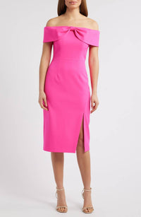 Eliza J - Bow Off-the-shoulder Midi Dress