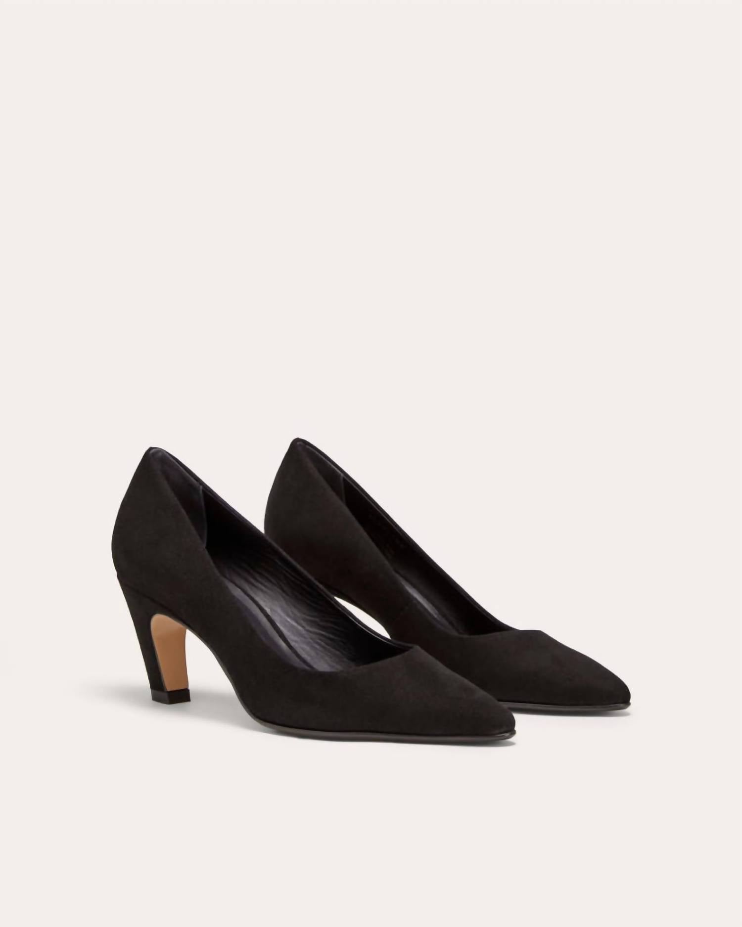 Everlane Women's Banana Pumps in black suede - women's heels