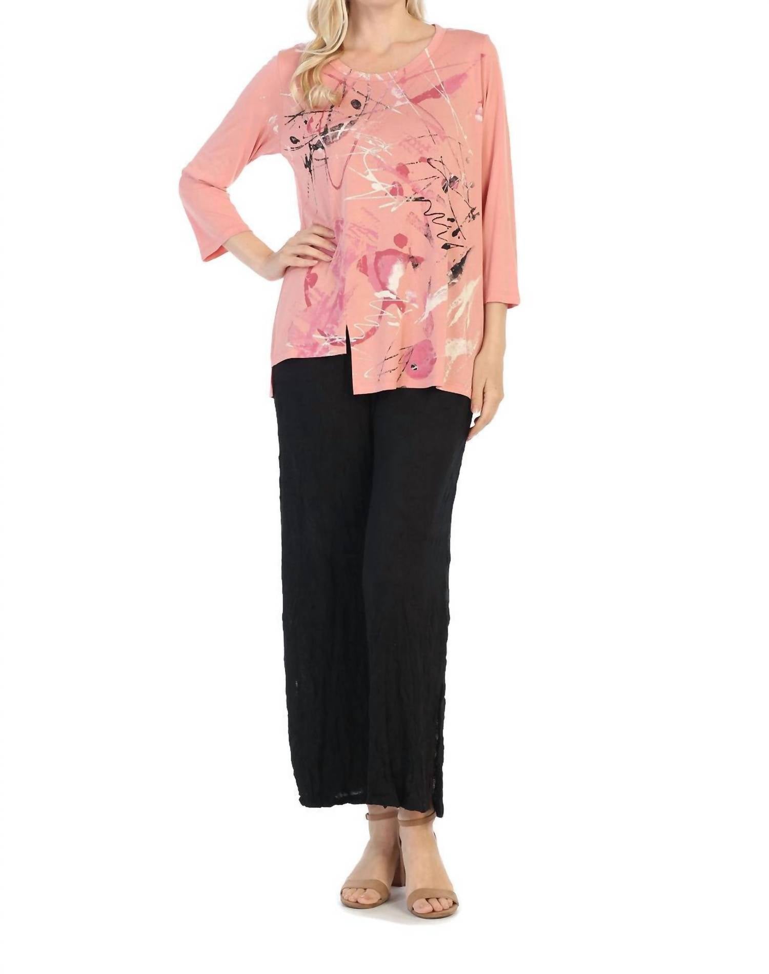 Jess & Jane - Abstract Slit Detail Modal Top